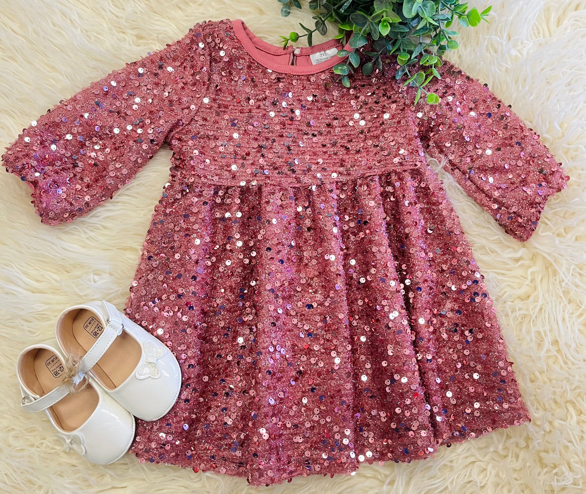 Girls Pink Sequin Dress