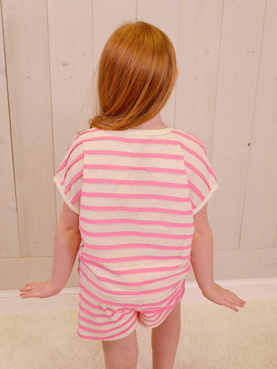 Girls Pink and White Striped Two-Piece Set By Hayden girls