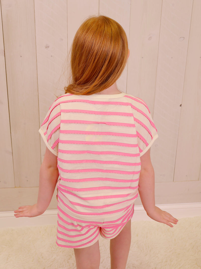 Girls Pink and White Striped Two-Piece Set By Hayden girls
