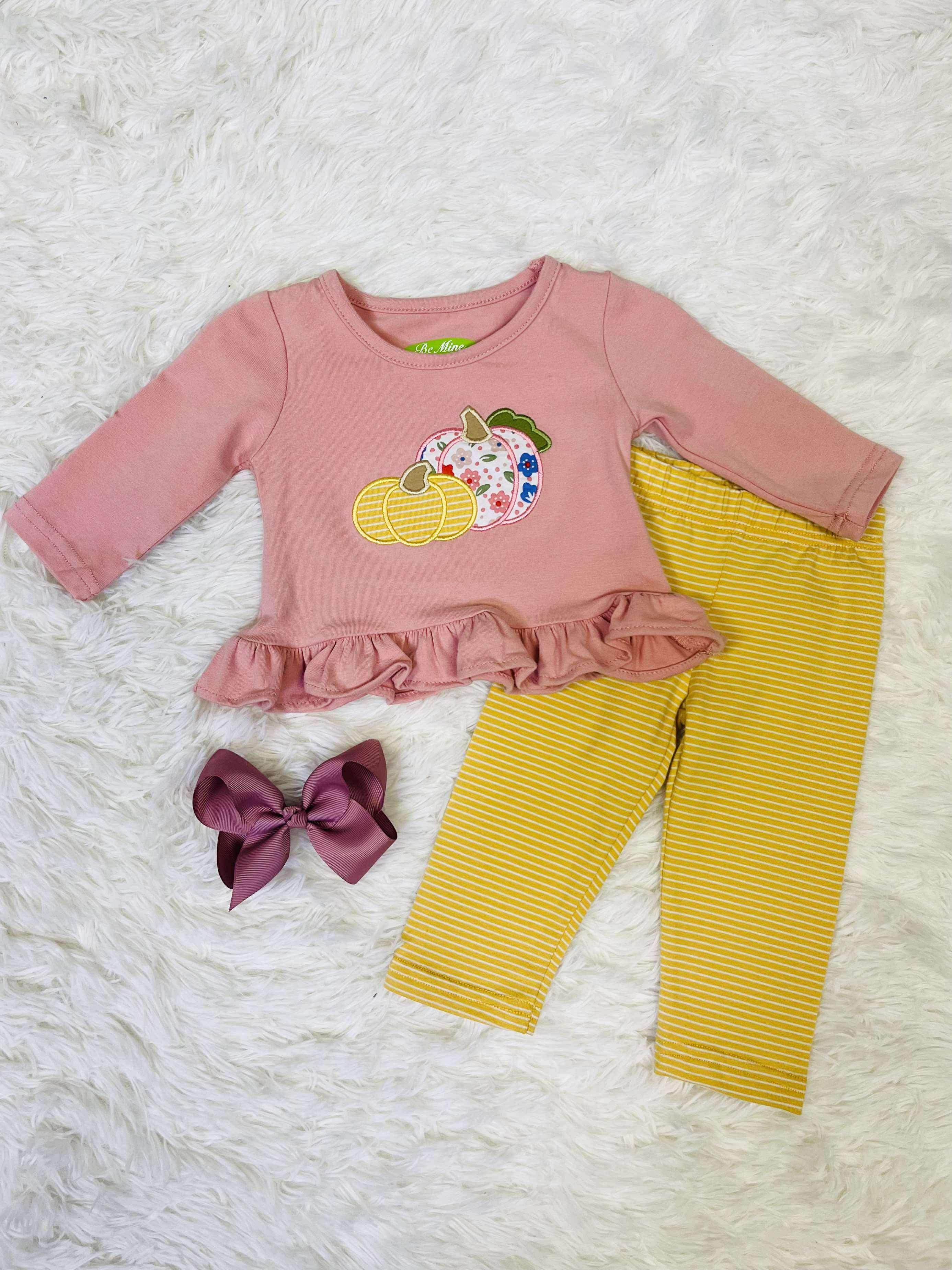 Girls Pumpkin Outfit Set