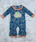 Girl’s Pumpkin Ruffle Romper