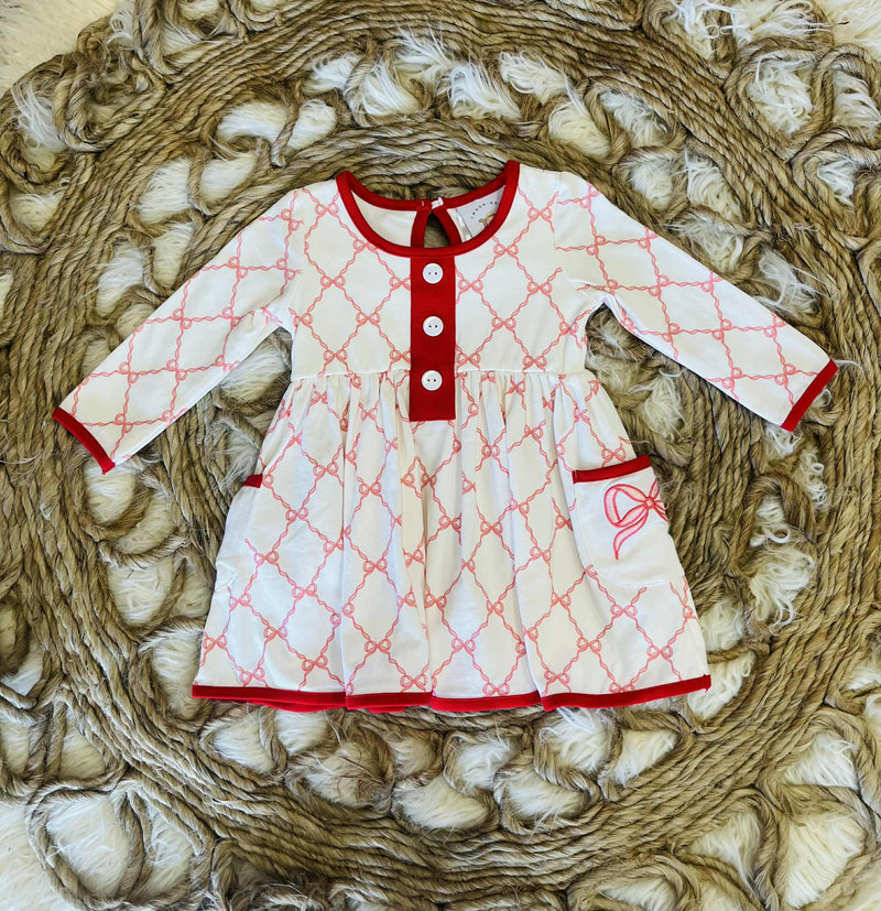 Girls Red Bow Dress