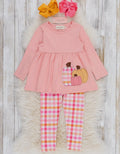 Girls Rose Pink Pumpkin Outfit Set