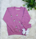 Girls Santa Crewneck Sweater Pullover Top Christmas
