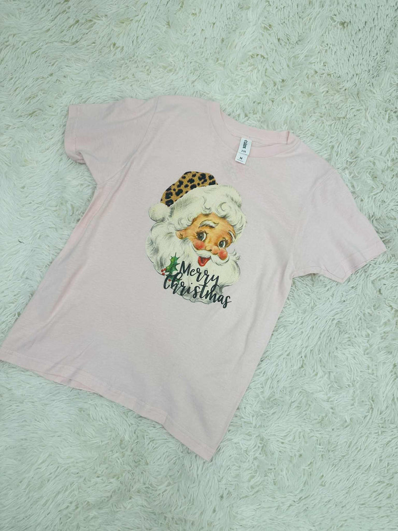 Girls Santa Merry Christmas Tee