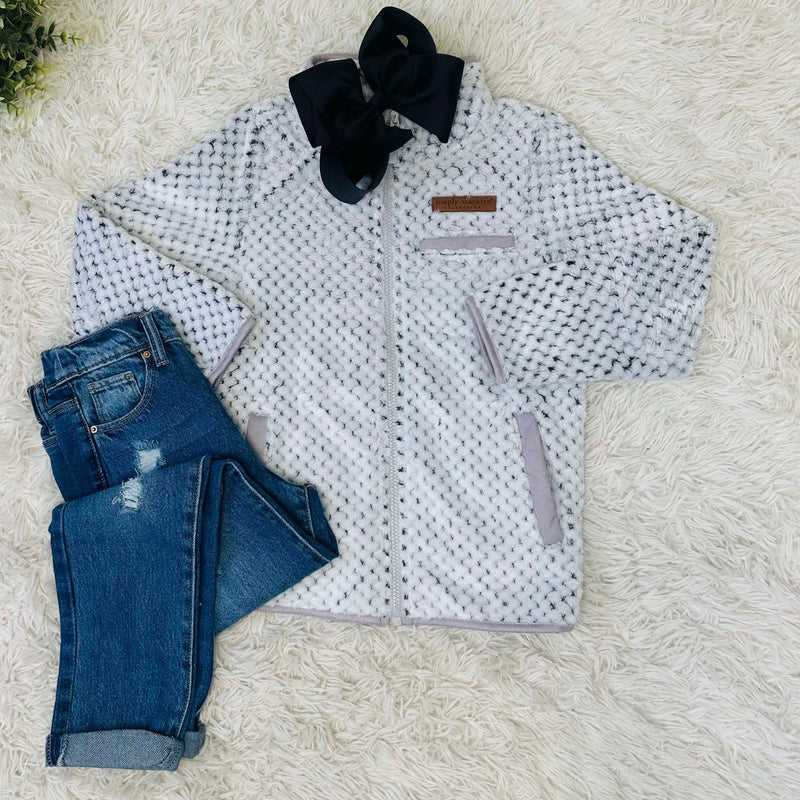 Girls Sherpa Zip Up Jacket