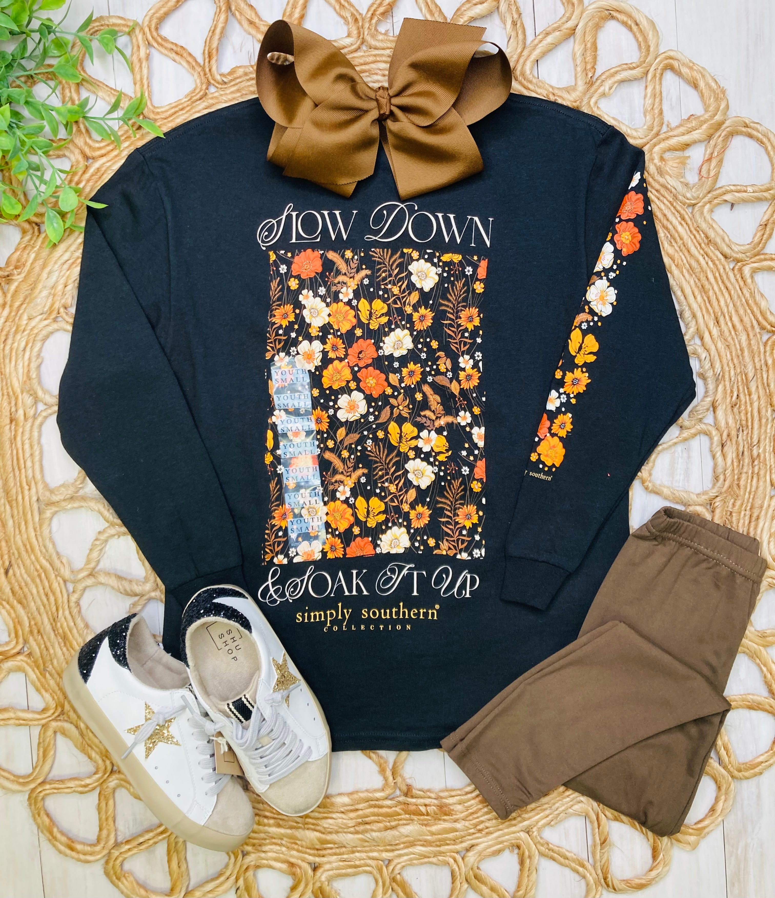 Girl's Simply Southern "Slow down and soak it up" Graphic Tee - Mini Mee Boutique