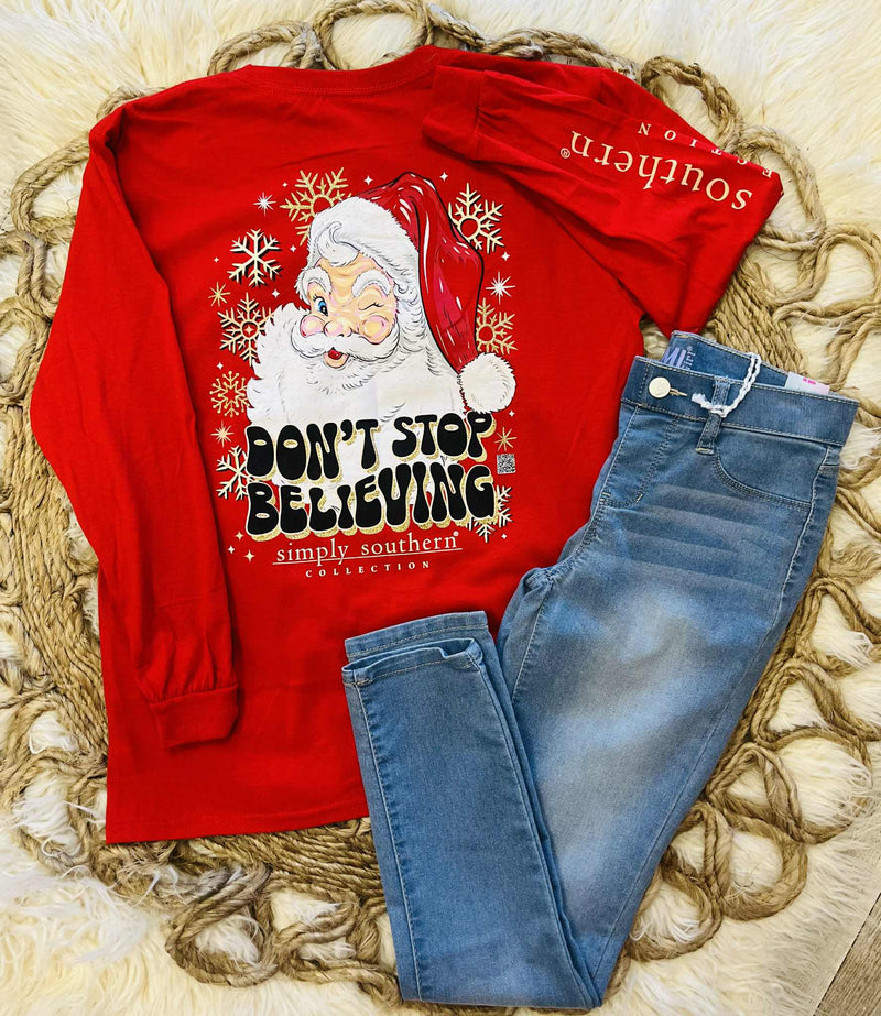 Girls Simply Southern Youth Don’t Stop Believing Long Sleeve