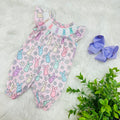 Girls Smocked Easter Bunny Romper