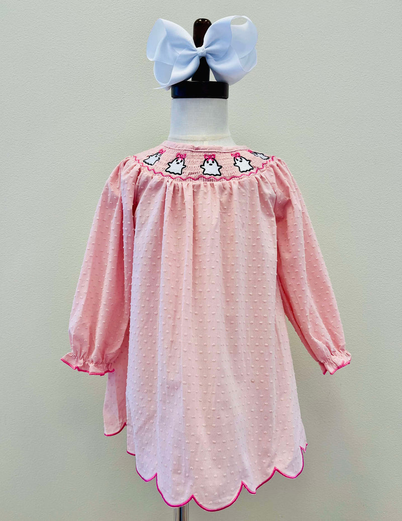 Girls Smocked Ghost Dot Dress