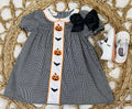 Girls Smocked Gingham Bats and Jacks Dress