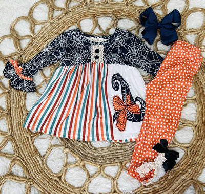 Girls Spider Web Ruffle Outfit