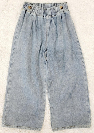 Girl’s Straight Leg Style Jeans - Light Wash - Mini Mee Boutique