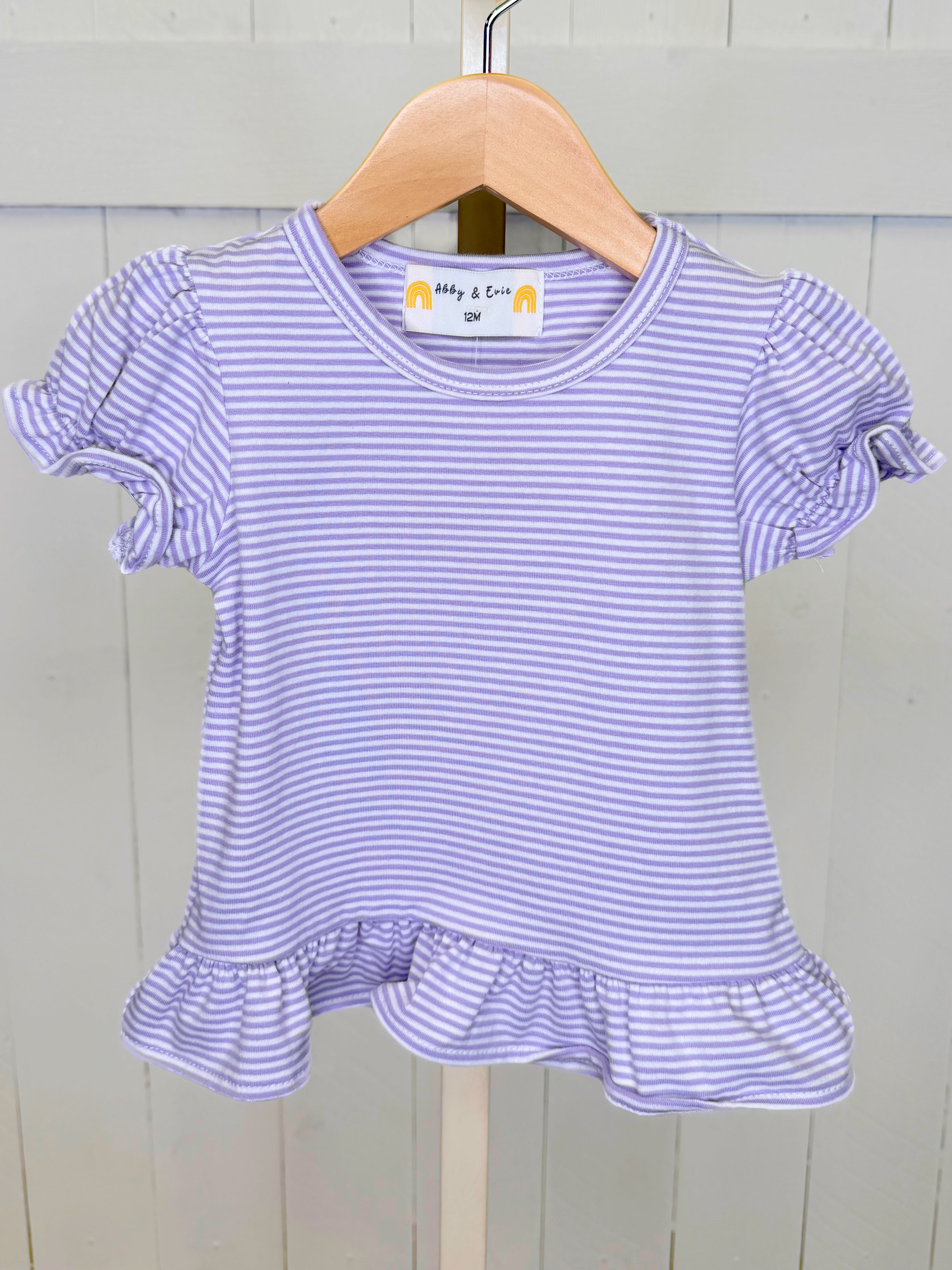 Girl’s Violet Striped Shirt Top