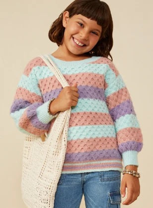 Girl's Striped Sweater - Mini Mee Boutique