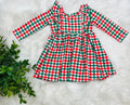 Girls Swoon baby Red And Green Gingham Dress Christmas