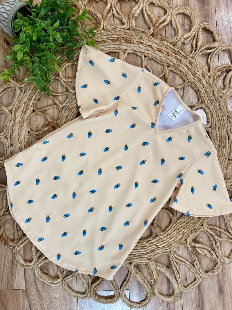 Girls Yellow Cactus Top