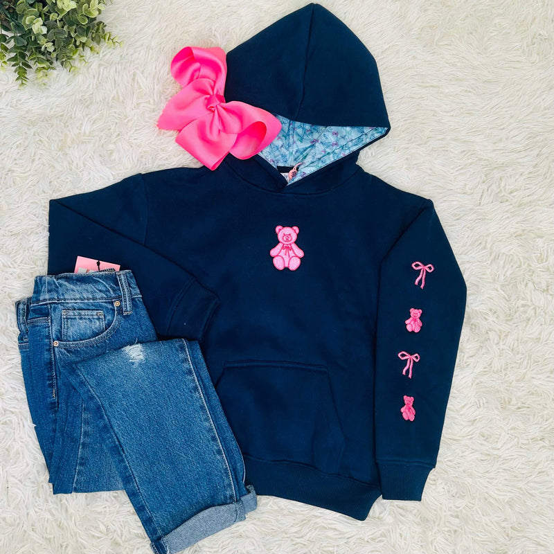 Girls Youth Bear Embroidery Sweater