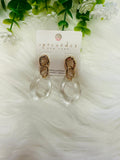 Gold and Clear Dangle Earrings - Mini Mee Boutique