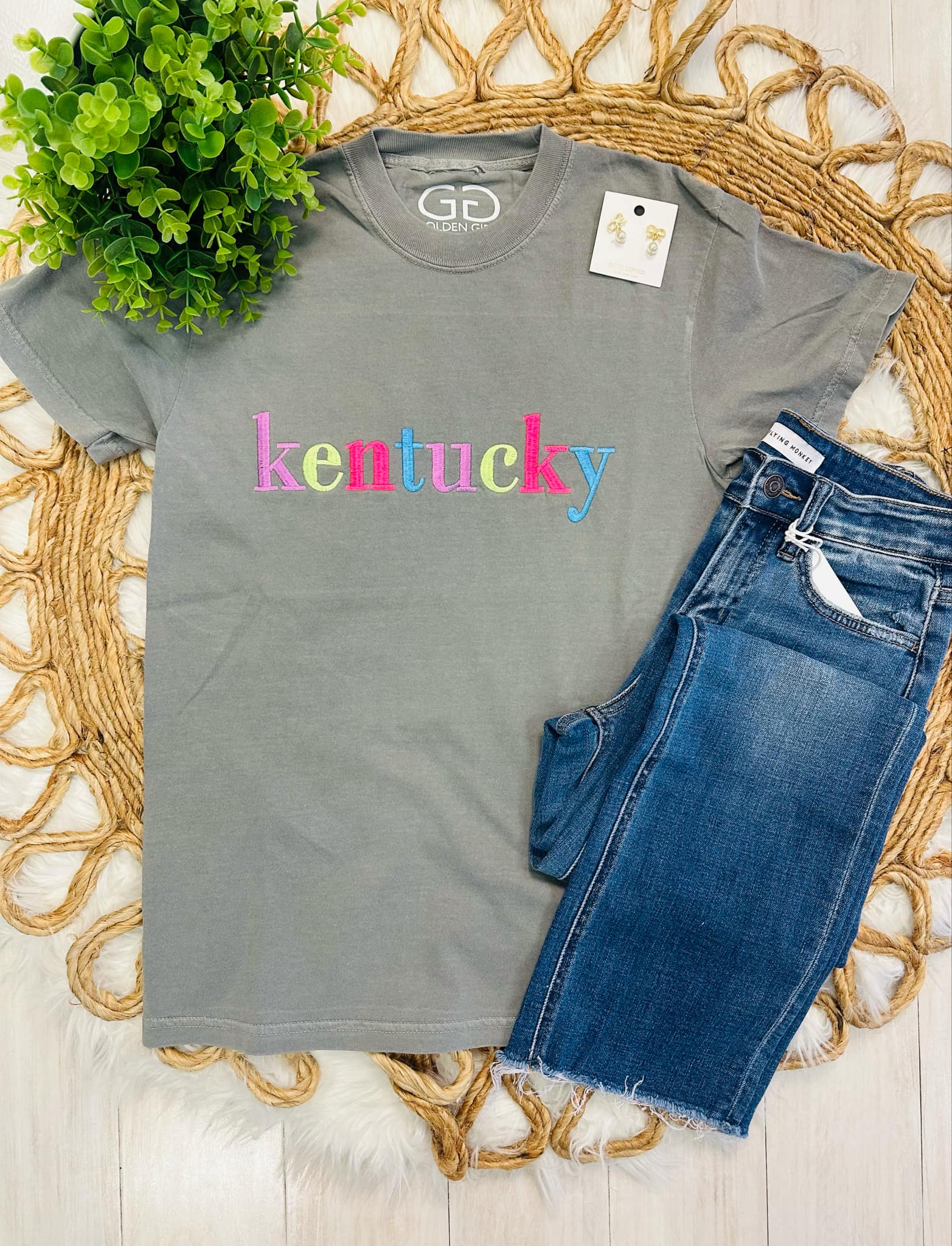 Golden Girl’s Neon Kentucky Embroidered Graphic Tee Women's