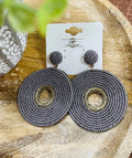Grey Circle Dangle Earrings