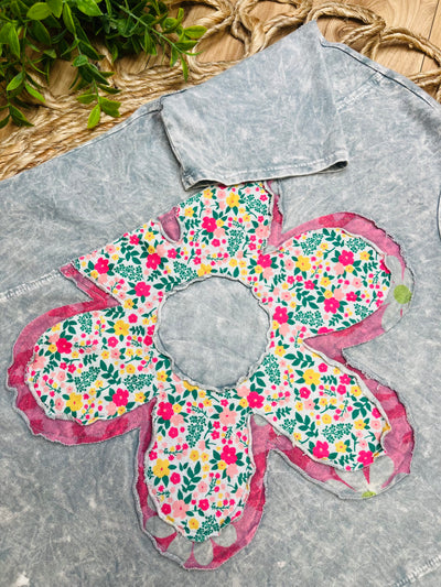 Grey Mineral Washed Flower Patch Set by J. Her