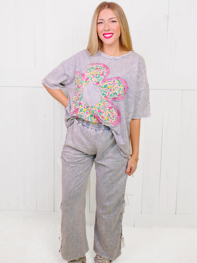 Grey Mineral Washed Flower Patch Set by J. Her