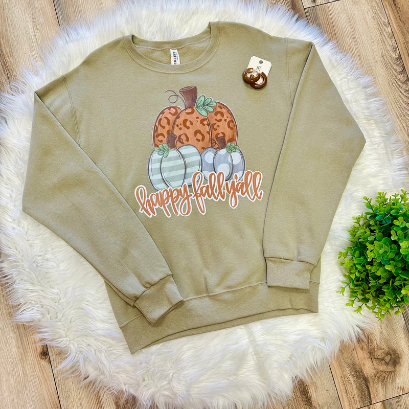 Happy Fall Y’all Crewneck Sweater Pullover