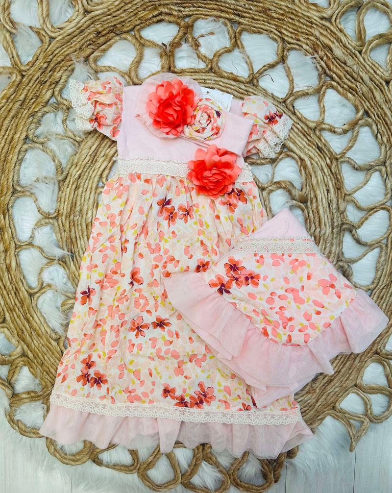 Haute Baby Peach Delight Gown Set