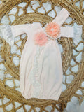Haute Baby Peach Dream gown set