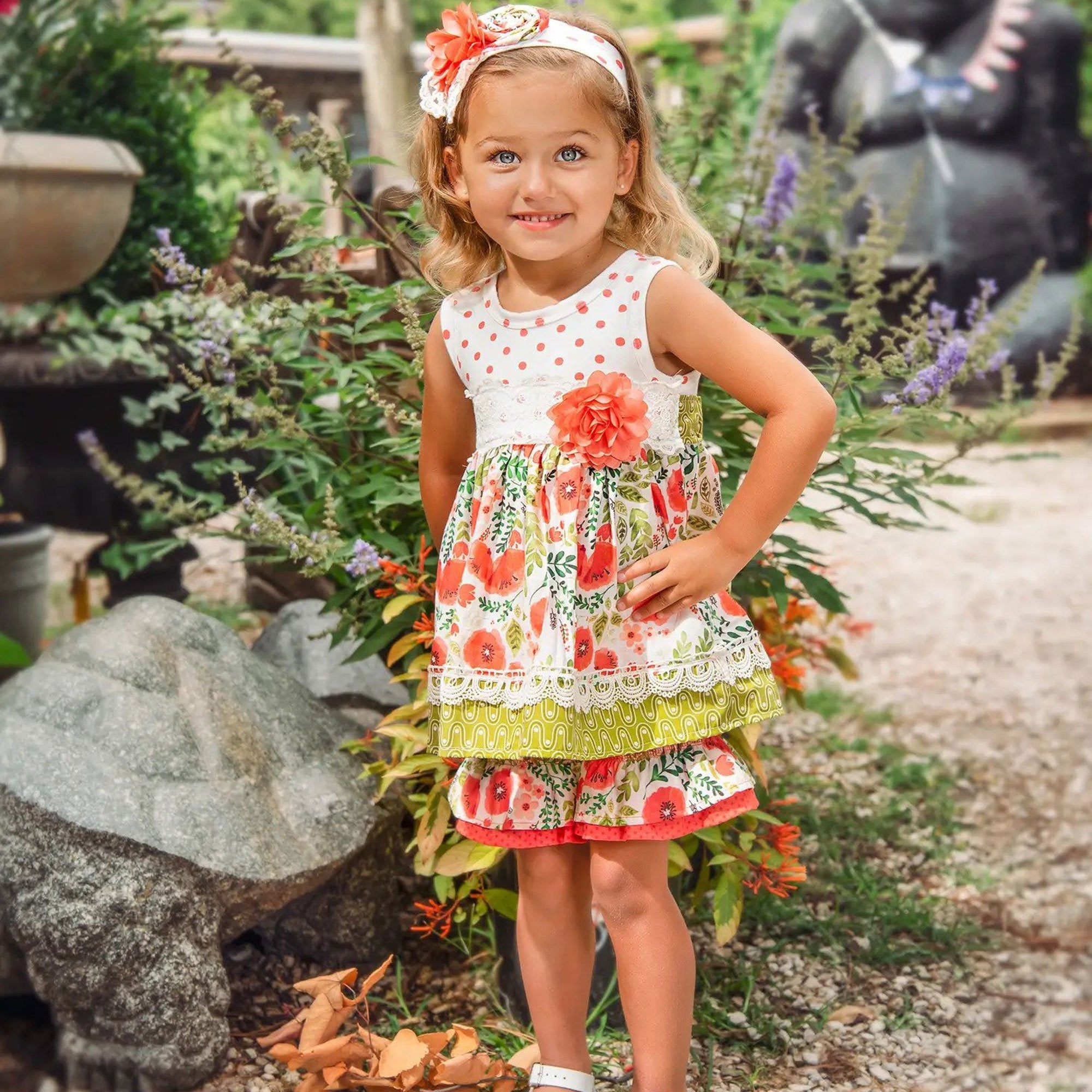 Haute Baby Poppy Fields Outfit Set Girls