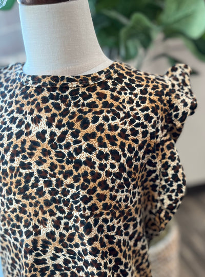 Hayden Girl Tan Leopard Print Two-Piece Set