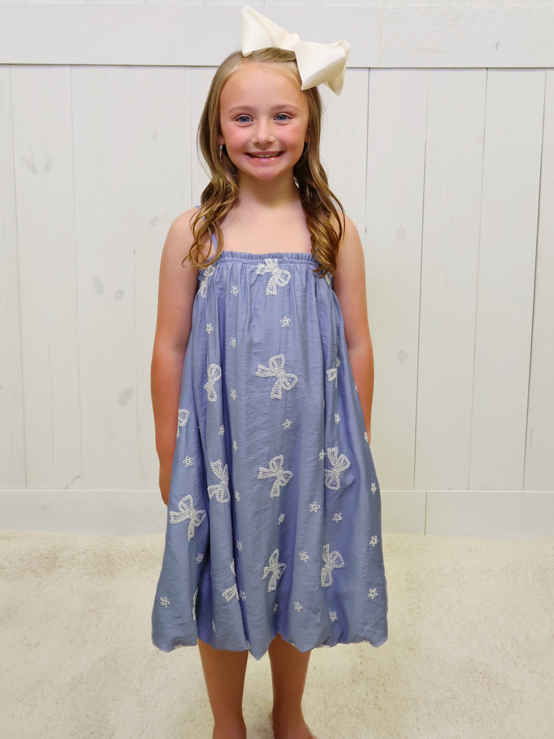 Hayden Girl’s Bow Denim Dress
