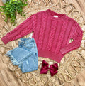 Hayden Girl’s Burgundy Sweater