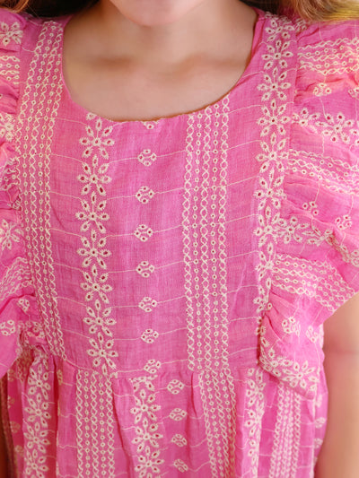 Hayden Girl's Pink Pattern Dress