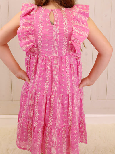 Hayden Girl's Pink Pattern Dress