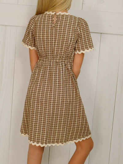 Hayden Girls Brown Gingham Dress
