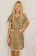 Hayden Girls Brown Gingham Dress Tween