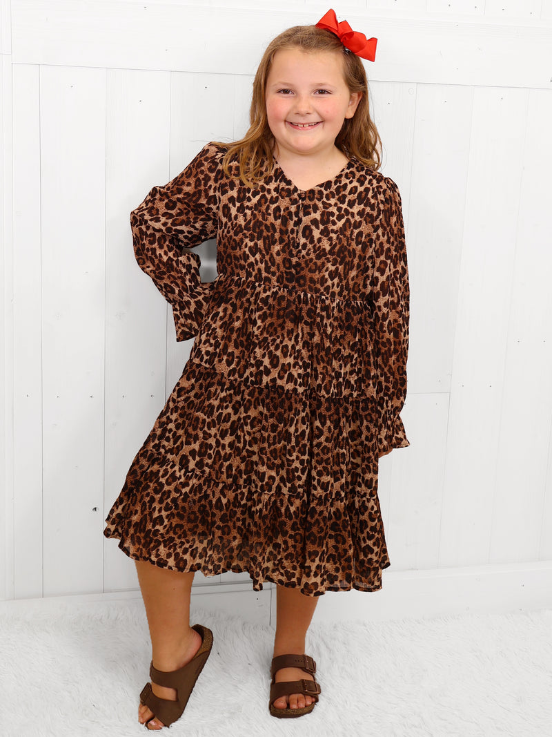 Hayden Girls Cheetah Ruffle Dress