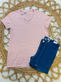 Hayden Girls Dusty Pink Stripe Top