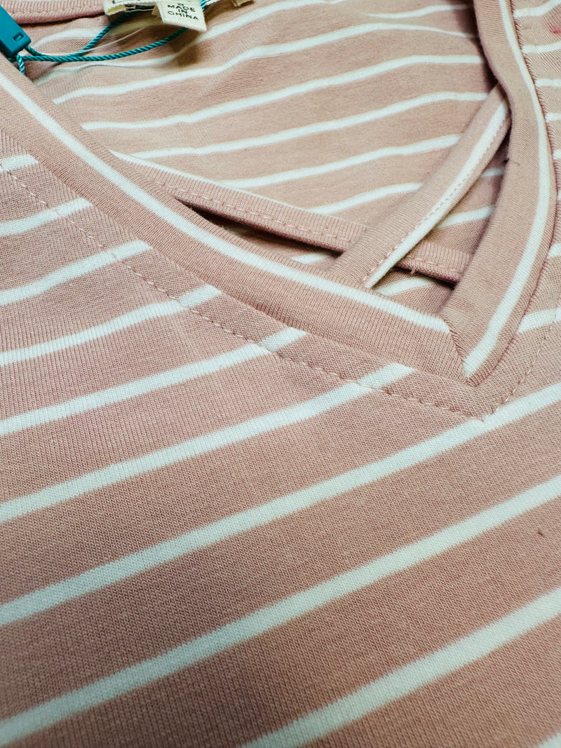 Hayden Girls Dusty Pink Stripe Top