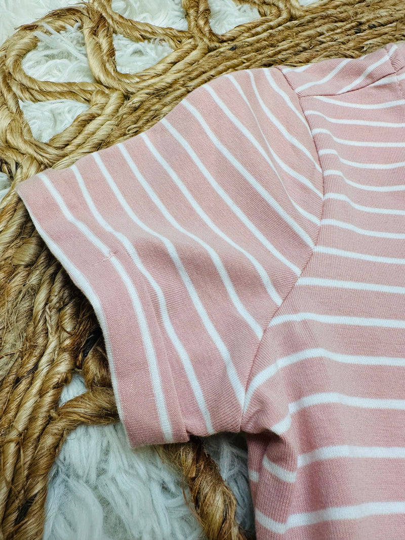Hayden Girls Dusty Pink Stripe Top