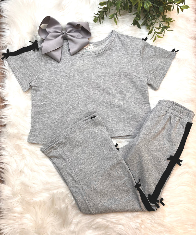 Heather gray pant set by Hayden Girls