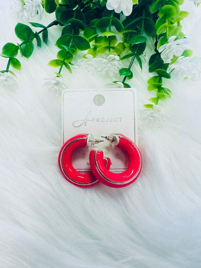 Hot Pink and Gold Hoop Earrings - Mini Mee Boutique