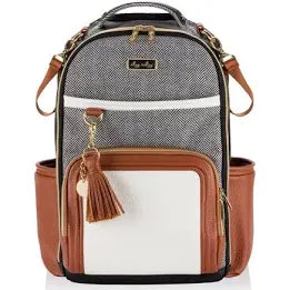 Boss Plus™ Large Diaper Bag Backpack Coffee & Cream - Mini Mee Boutique