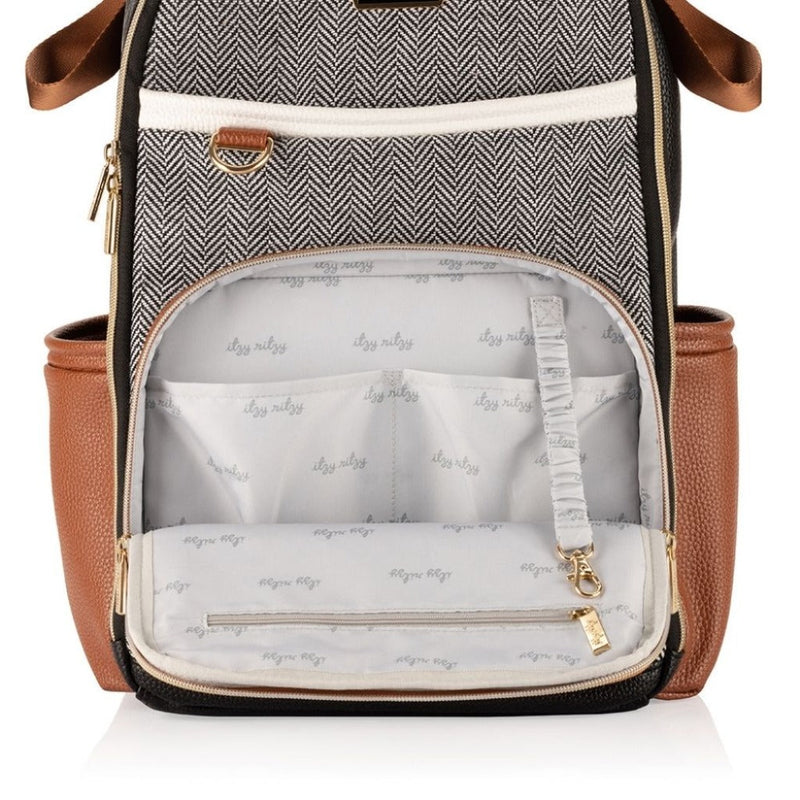 Boss Plus™ Large Diaper Bag Backpack Coffee & Cream - Mini Mee Boutique