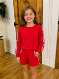 Girls Red Bow Trim Outfit