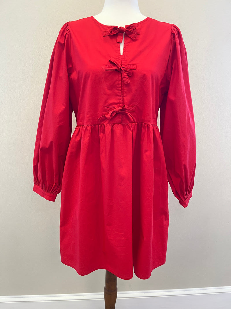 Jodifl Red Bow Dress - Mini Mee Boutique