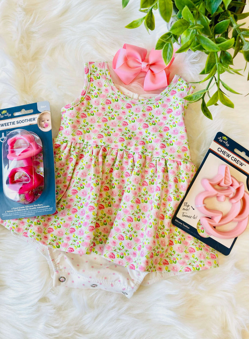 Girl’s Swoon baby pink floral bubble dress