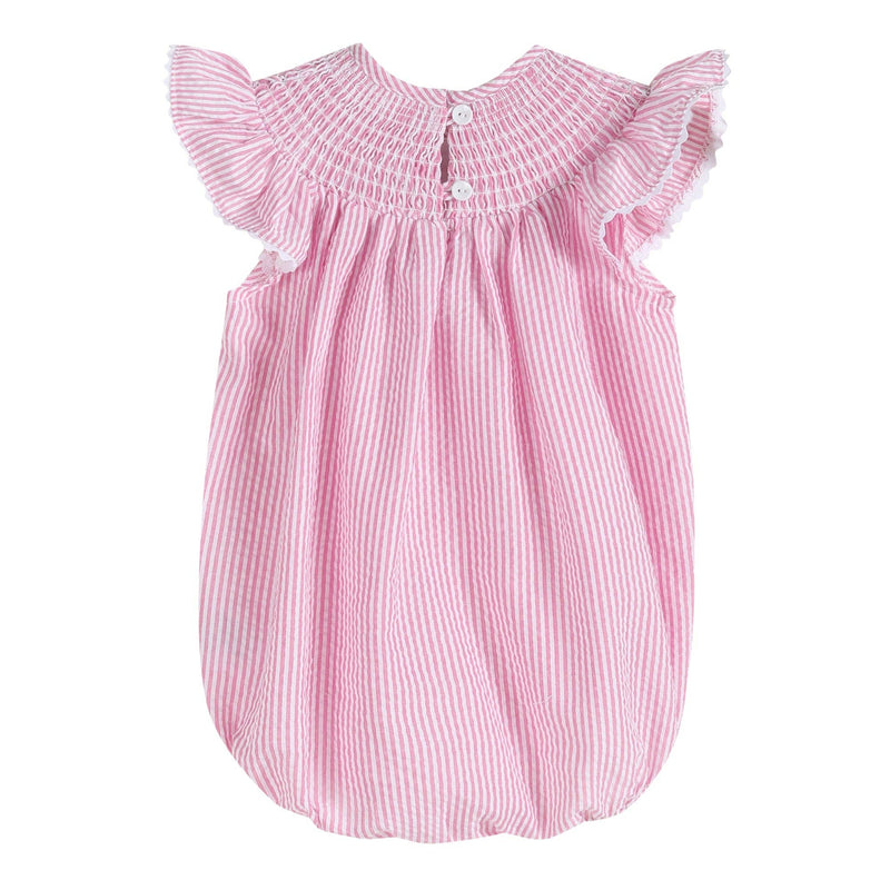 Pink Smocked Bunny Romper - Lil’ Cactus Brand - Mini Mee Boutique